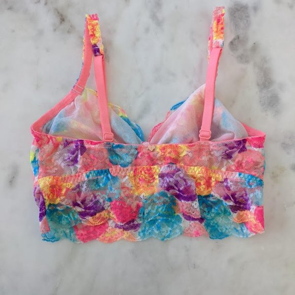 PINK Victorias Secret Colorful Floral Lace Bralette - Picture 2 of 5